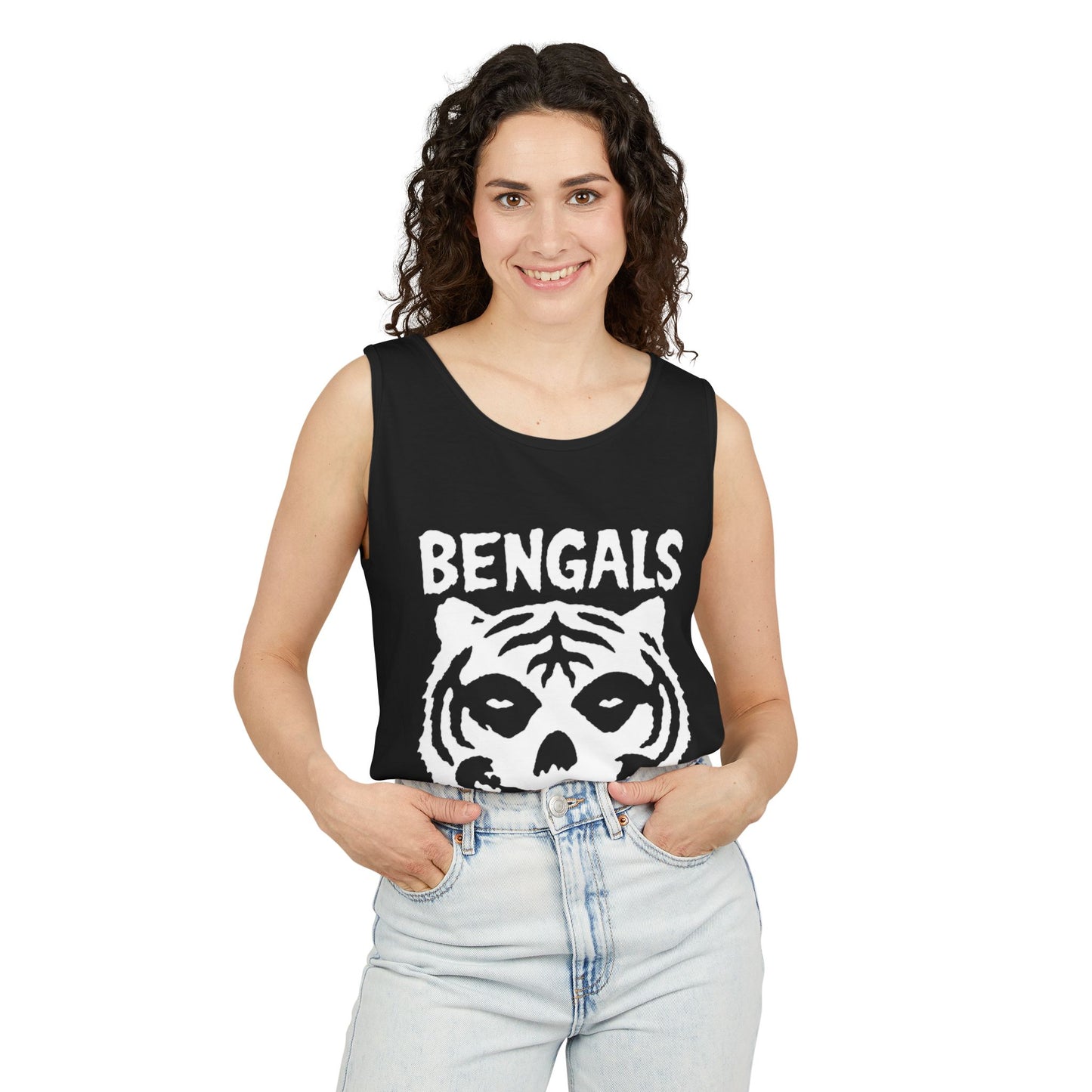 Bengals Skull Tank Top — Vintage Tiger Skull Graphic Muscle Tank