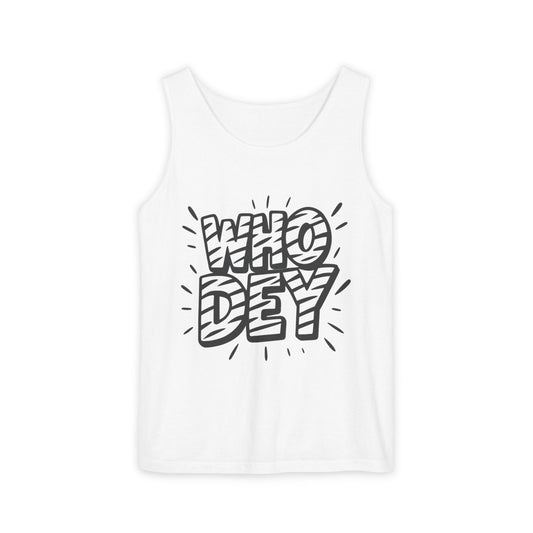 Who Dey White-Out/Orange-Out Unisex Tank Top