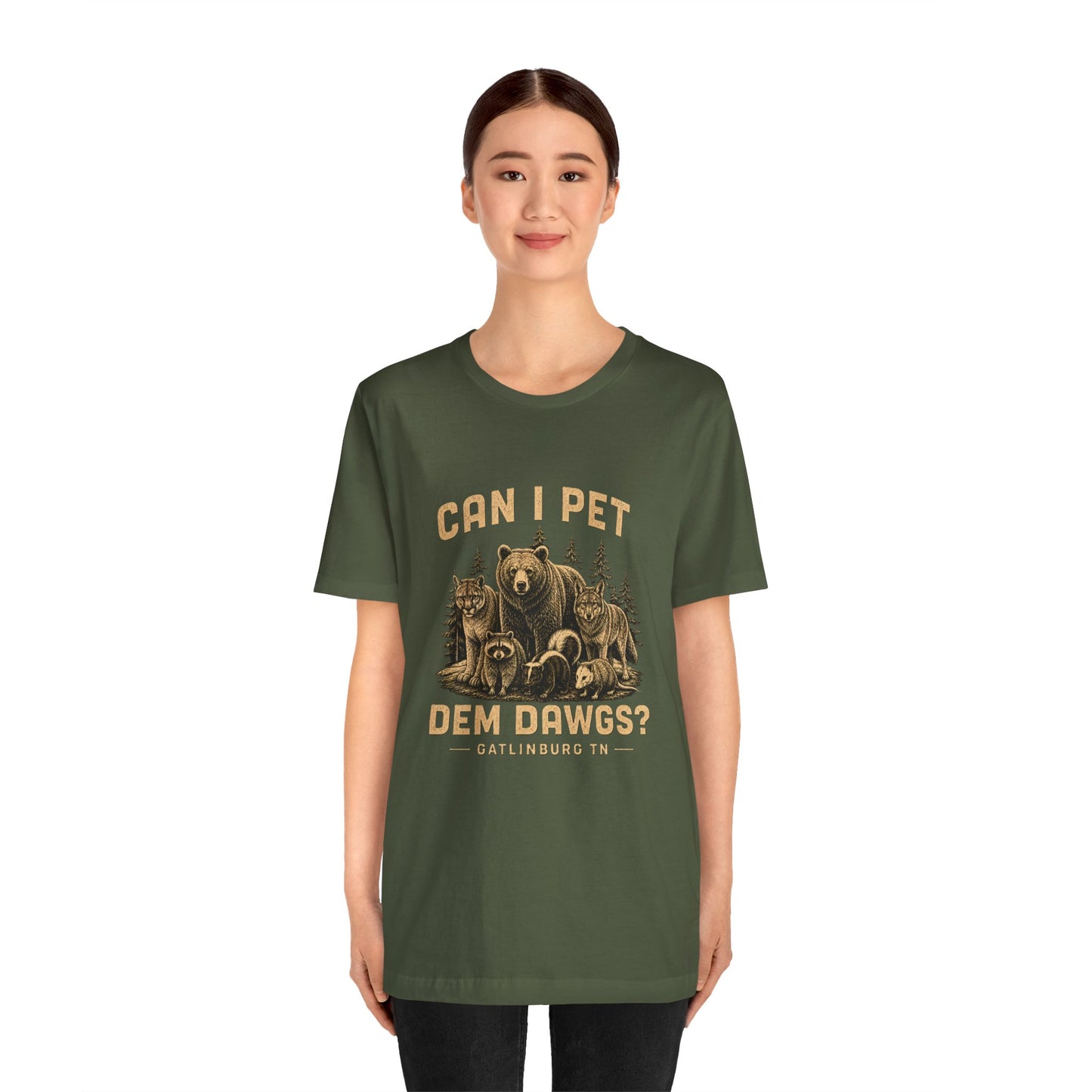 Can I Pet Dem Dawgs? Gatlinburg TN Vintage Wildlife Tee